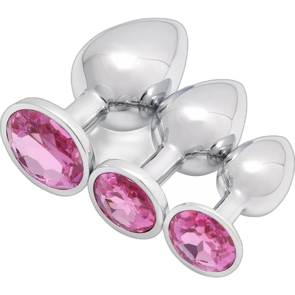 Jeweled Metal Butt Plug Set