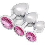 Jeweled Metal Butt Plug Set