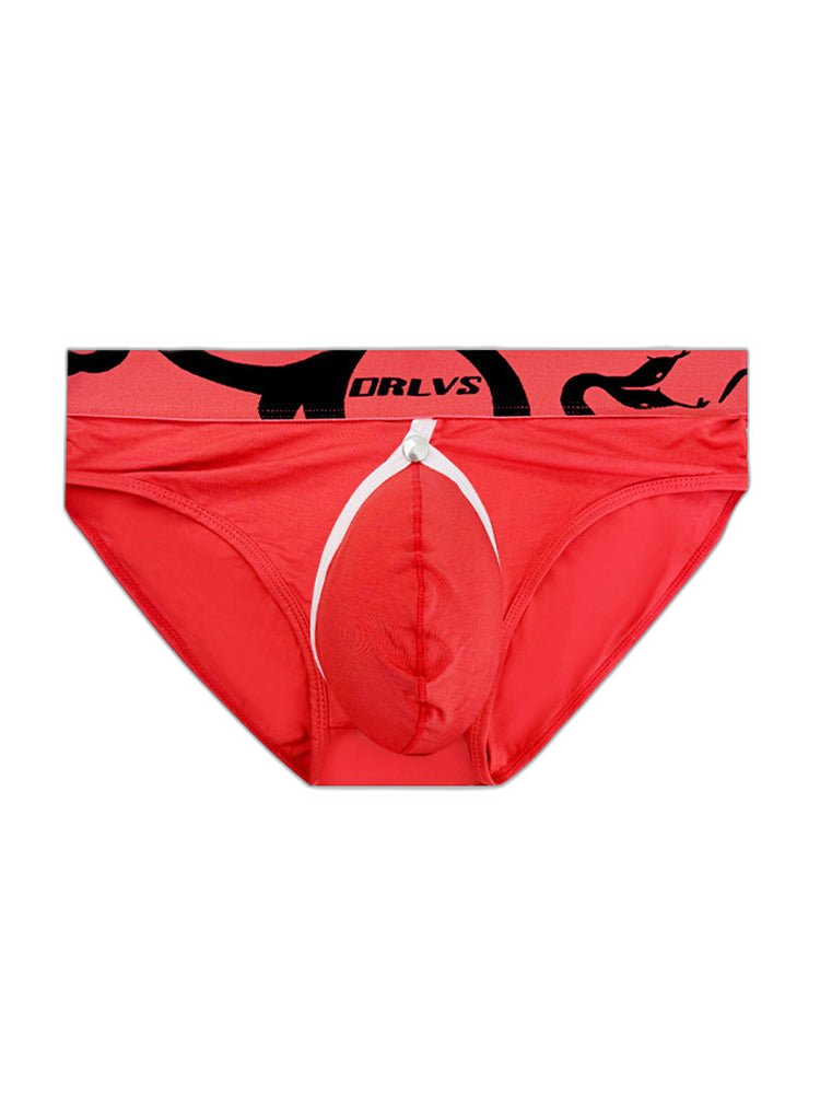 2 Pack Men's Detachable Pouch Open-Crotch Breathable Modal Soft Briefs