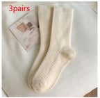Autumn And Winter Solid Color Wool Socks