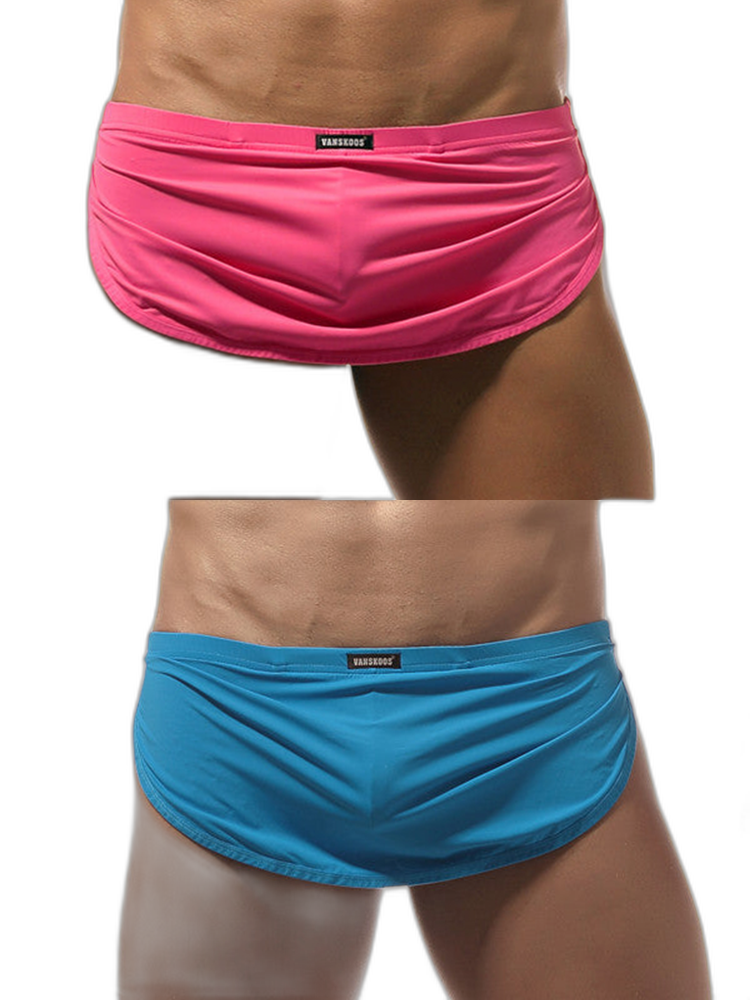 Men's Sexy Side Split  Boxers With Support Pouch