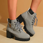 Chunky Heel Plus Size Martin Boots Thick Bottom Fashion All-match