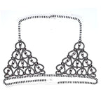 Sexy Bikini With Heart-shaped Rhinestone Claw Chain On Body Chain