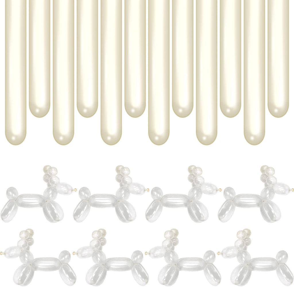 BHUCUTU 400 Pieces 260Q Long Balloons – Clear Latex Twisting Balloons for Balloon Animals