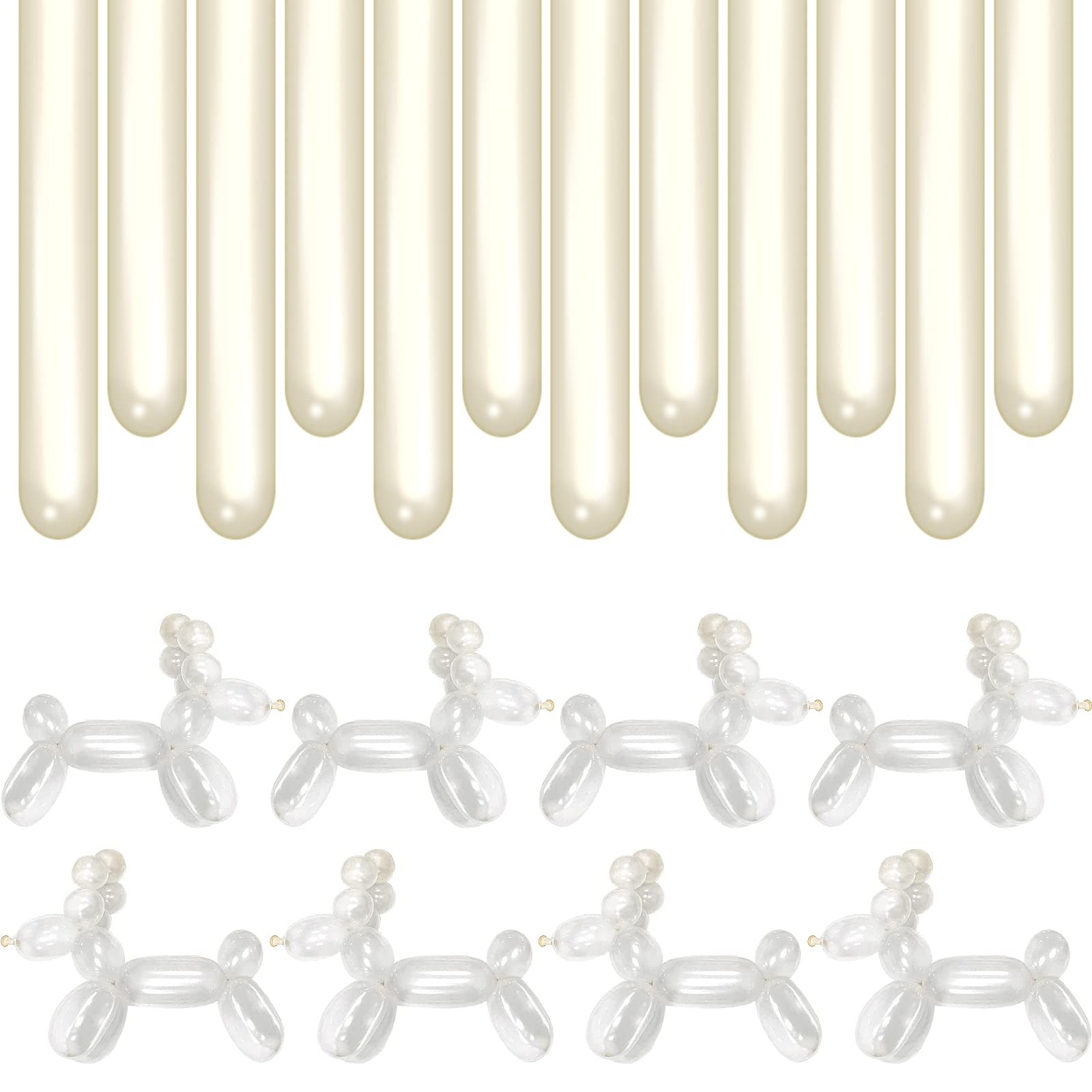 BHUCUTU 400 Pieces 260Q Long Balloons – Clear Latex Twisting Balloons for Balloon Animals