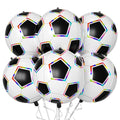 Biapian 6 Pcs Soccer Balloons – 22-Inch Large 4D Foil Balloons with Colorful Edges for Sports Themed Parties
