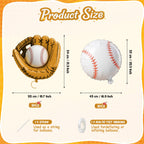 Biapian Baseball Balloons Foil – 18-Inch Round Baseball & Glove Balloon Set, 6 Pack for Party Decor