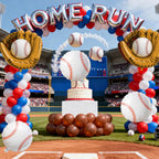Biapian Baseball Balloons Foil – 18-Inch Round Baseball & Glove Balloon Set, 6 Pack for Party Decor