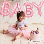 Biapian 40 Inch Baby Letter Balloons - Giant Light Pink 4-Piece Foil Monogram for Baby Showers, Birthdays & Gender Reveal