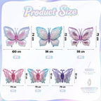 Biapian 6 Pcs Butterfly Balloons – Large Pastel Gradient Foil for Weddings & Parties