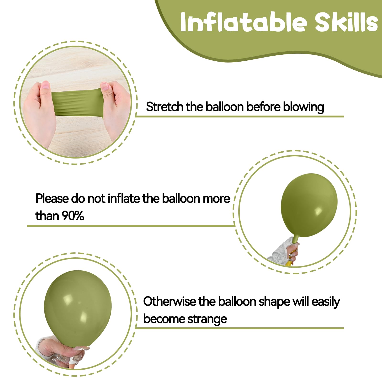 Biapian Retro Sage Green & Pink Balloons – 12in Metallic Gold, Olive Green & Clear Latex