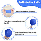 Biapian Yellow & Blue Balloons Set, 12in – Double Stuffed Metallic Confetti Balloons for Parties