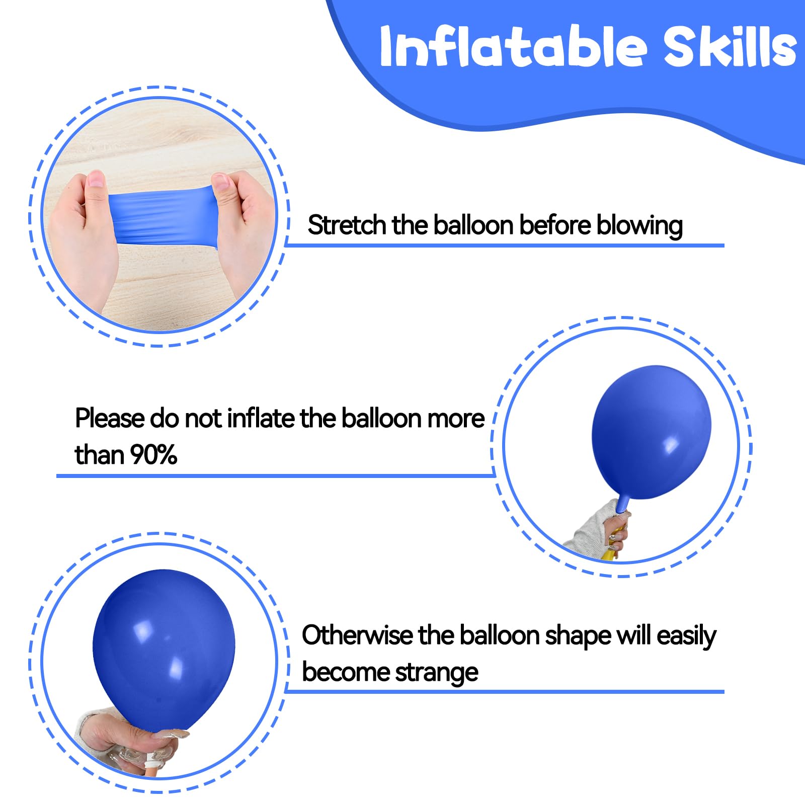 Biapian Yellow & Blue Balloons Set, 12in – Double Stuffed Metallic Confetti Balloons for Parties