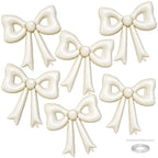 Biapian 6 Pcs Cream Bow Balloons – 30-Inch Beige Cutout Foil Balloons for Parties