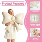 Biapian 6-Piece Cream Bow Balloons – 35in Beige Foil Balloons for Birthday, Wedding & Baby Shower
