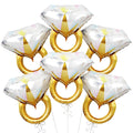 Biapian 6 Pcs Diamond Ring Balloons Foil – Large Engagement Ring Balloons for Weddings & Celebrations
