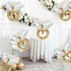 Biapian 6 Pcs Diamond Ring Balloons Foil – Large Engagement Ring Balloons for Weddings & Celebrations
