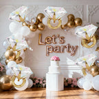 Biapian 6 Pcs Diamond Ring Balloons Foil – Large Engagement Ring Balloons for Weddings & Celebrations
