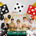 Biapian Jumbo 24in Dice Balloons — 6 Pcs Foil 4D Cube Casino Theme