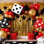 Biapian Jumbo 24in Dice Balloons — 6 Pcs Foil 4D Cube Casino Theme