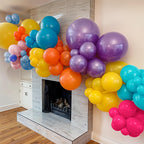 Biapian Tropical Balloons – 12-Inch Multicolor Rainbow Latex Balloons for Parties