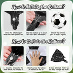 Biapian Soccer Balloons - 6-Piece 22" Foil Balloons for Soccer Theme Parties