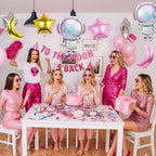 Biapian Pink Astronaut Balloons Set – 6 Pcs Space Balloons for Girls' Birthday & Galaxy Party Decor