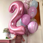Biapian Pastel Pink 40-Inch Number 2 Balloon — Pearl Foil Balloons for Girls’ 2nd Birthday & Baby Shower