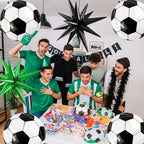 Biapian Soccer Balloons - 6-Piece 22" Foil Balloons for Soccer Theme Parties