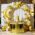 Biapian Moon & Star Balloons – 36-inch Gold Moon + 18-inch Gold Star Foil for Ramadan, Eid, Weddings