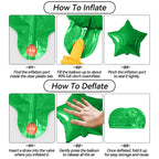 Biapian Green Black Silver Star Foil Balloons – 18in 10pc Set for Birthdays, Graduations & Parties