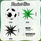 Biapian Soccer Balloons - 6-Piece 22" Foil Balloons for Soccer Theme Parties
