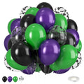 Biapian Halloween Balloons – 12in Bat-Printed Latex Balloons in Green, Black & Purple
