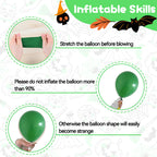 Biapian Halloween Balloons – 12in Bat-Printed Latex Balloons in Green, Black & Purple