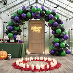Biapian Halloween Balloons – 12in Bat-Printed Latex Balloons in Green, Black & Purple