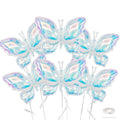 Biapian Iridescent Butterfly Balloons – 6 Pcs Foil Balloons for Weddings & Parties