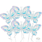 Biapian Iridescent Butterfly Balloons – 6 Pcs Foil Balloons for Weddings & Parties