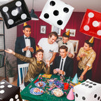 Biapian Jumbo 24in Dice Balloons — 6 Pcs Foil 4D Cube Casino Theme
