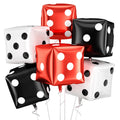 Biapian Jumbo 24in Dice Balloons — 6 Pcs Foil 4D Cube Casino Theme