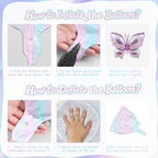 Biapian 6 Pcs Butterfly Balloons – Large Pastel Gradient Foil for Weddings & Parties