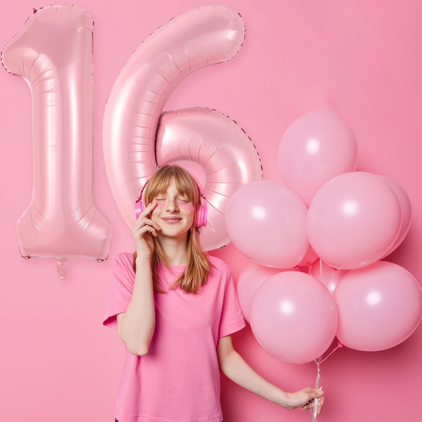 Biapian Pastel Pink 40-Inch Number 6 Balloon – Foil Balloons for Girls