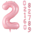 Biapian Pastel Pink 40-Inch Number 2 Balloon — Pearl Foil Balloons for Girls’ 2nd Birthday & Baby Shower