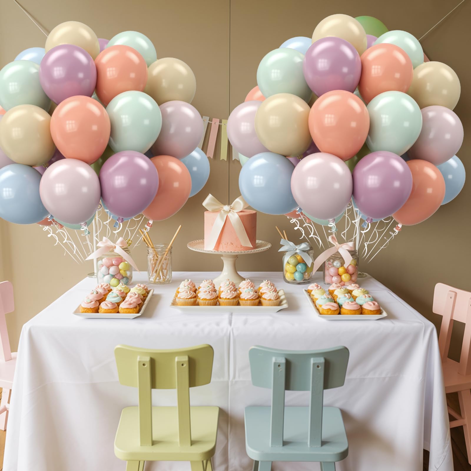 Biapian Pastel Retro Balloons 12in – 6 Color Set for Birthday, Wedding & More