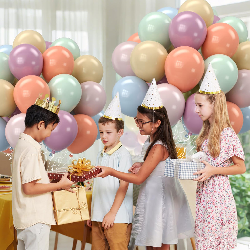 Biapian Pastel Retro Balloons 12in – 6 Color Set for Birthday, Wedding & More