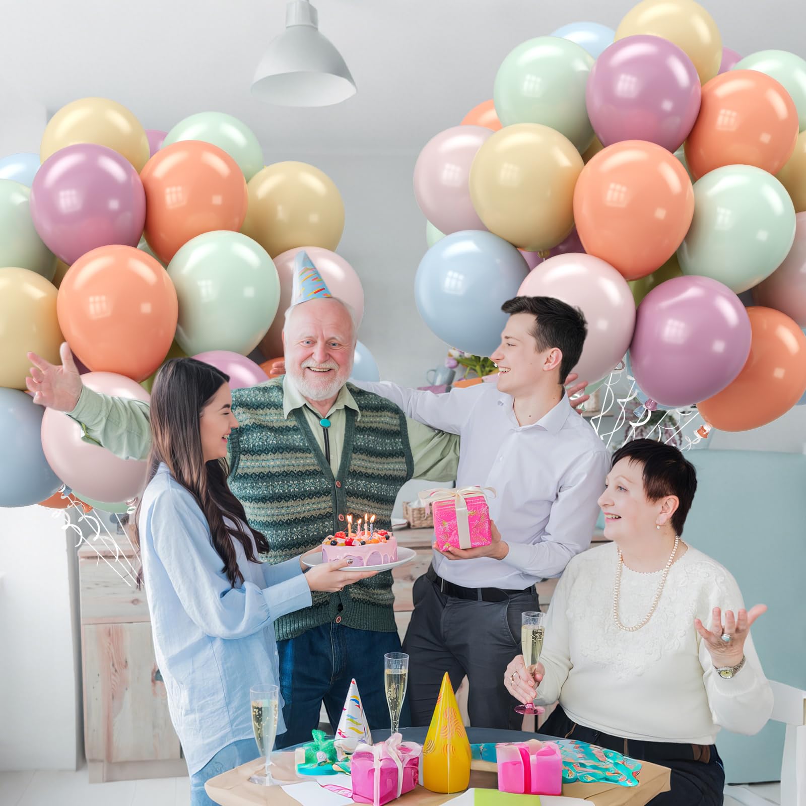Biapian Pastel Retro Balloons 12in – 6 Color Set for Birthday, Wedding & More