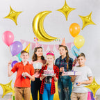 Biapian Moon & Star Balloons – 36-inch Gold Moon + 18-inch Gold Star Foil for Ramadan, Eid, Weddings