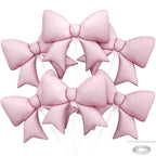 Biapian 6 Pcs Pink Bow Balloons - 38 Inch Giant Foil Balloons for Princess Parties