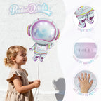Biapian Pink Astronaut Balloons Set – 6 Pcs Space Balloons for Girls' Birthday & Galaxy Party Decor
