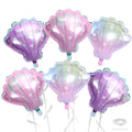 Biapian Sea Shells Balloons - 6-Pack Large Mermaid Foil Balloons (Pink Purple Gradient)