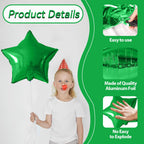 Biapian Green Black Silver Star Foil Balloons – 18in 10pc Set for Birthdays, Graduations & Parties